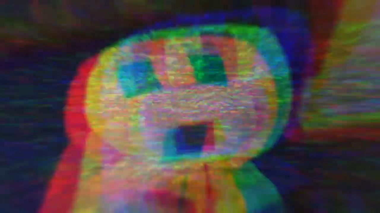 Distorted glitching plush face