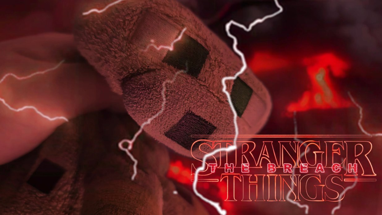 Plush character in a lightning storm from The Breach